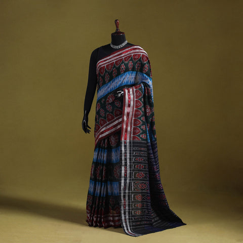 Ikat handloom pure cotton sambalpuri saree 06 - handcrafted