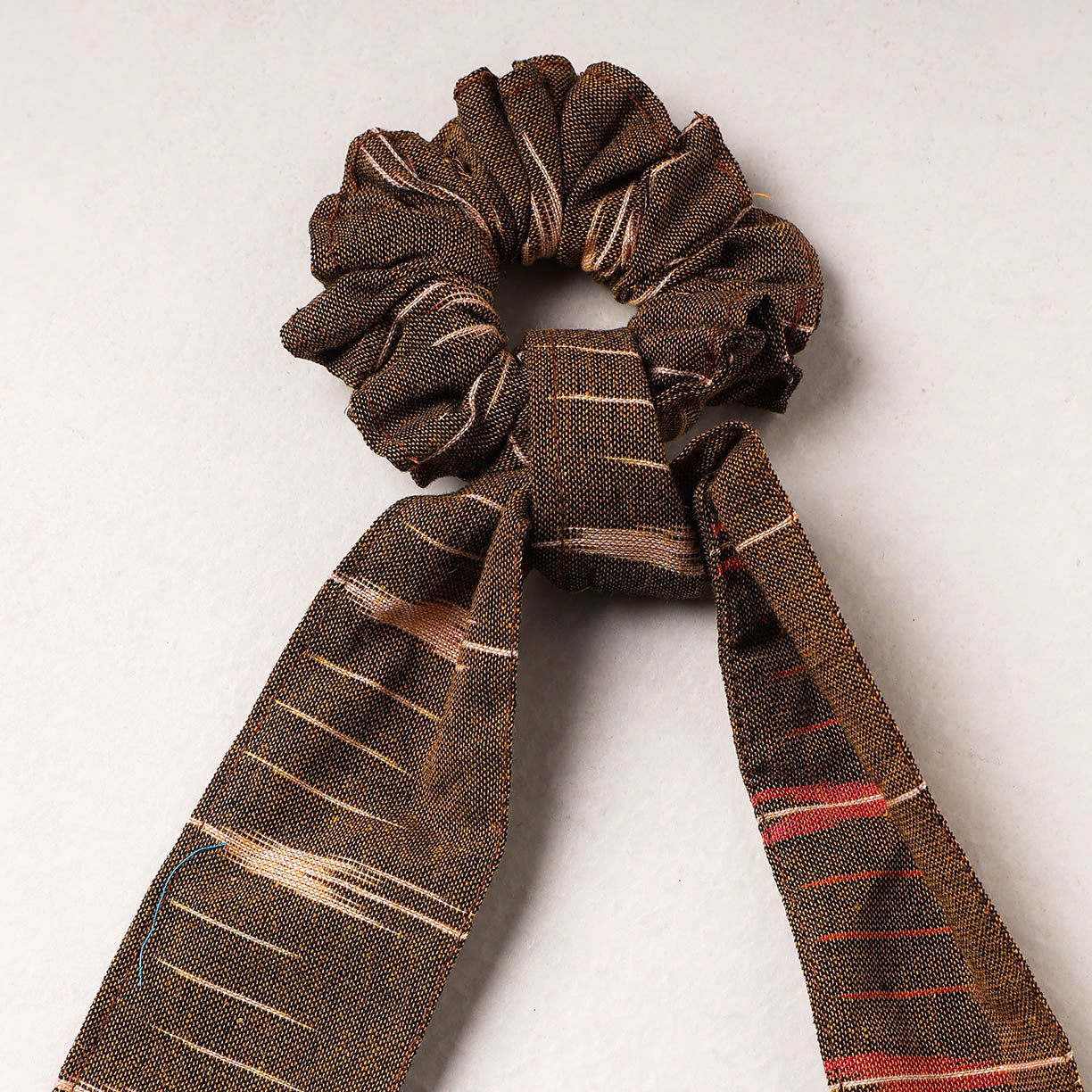   Ikat Weave Cotton Elastic Rubber Band/Scrunchie Tie 