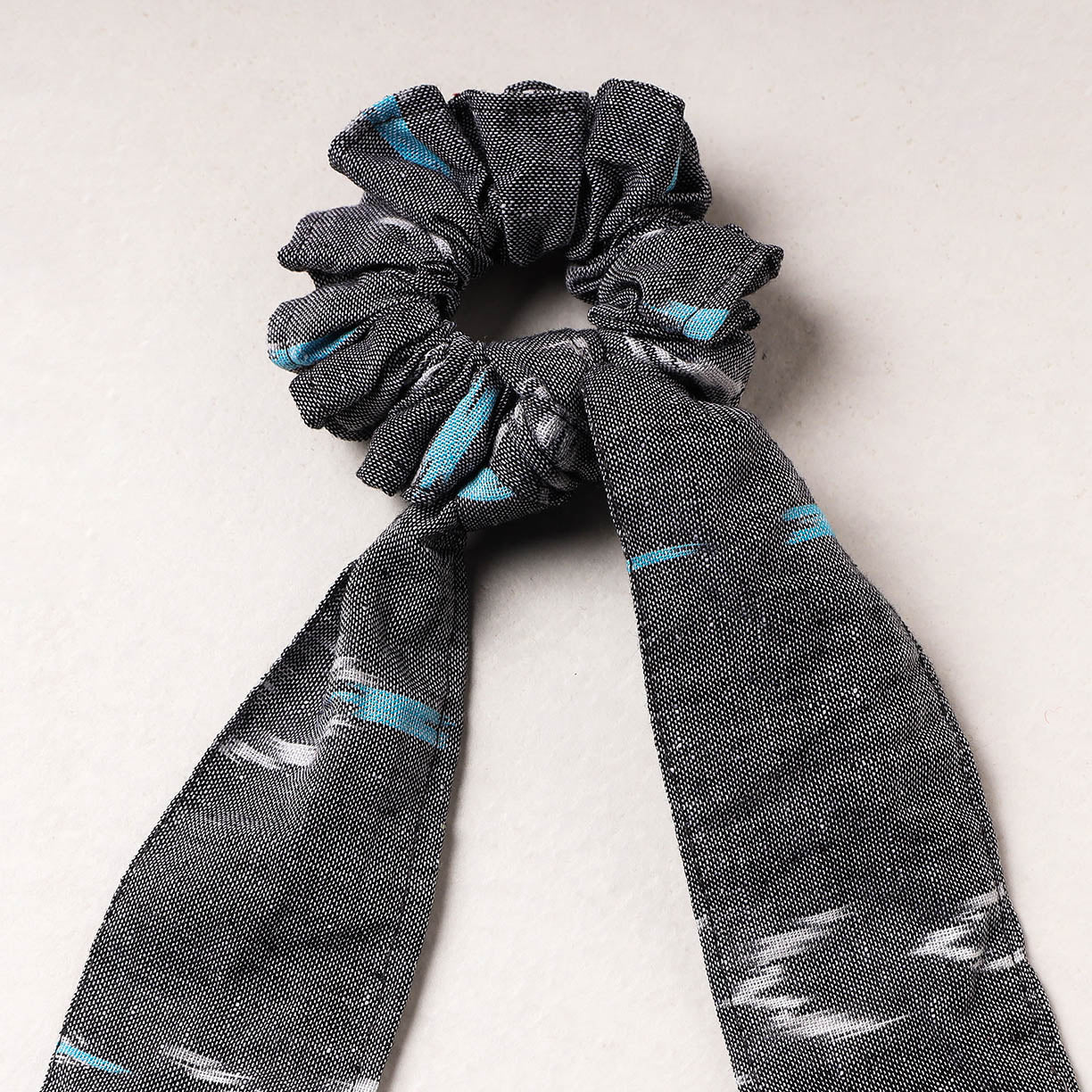   Ikat Weave Cotton Elastic Rubber Band/Scrunchie Tie 