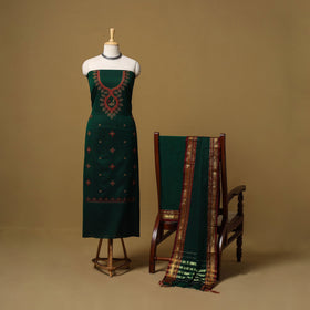 Ilkal kasuti embroidery cotton 3pc unstitched dress