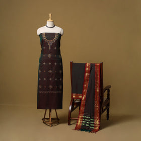 Ilkal kasuti embroidery cotton 3pc unstitched dress