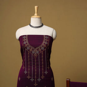 Ilkal kasuti embroidery cotton 3pc unstitched dress