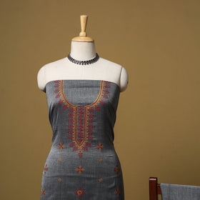 Ilkal kasuti embroidery cotton 3pc unstitched dress