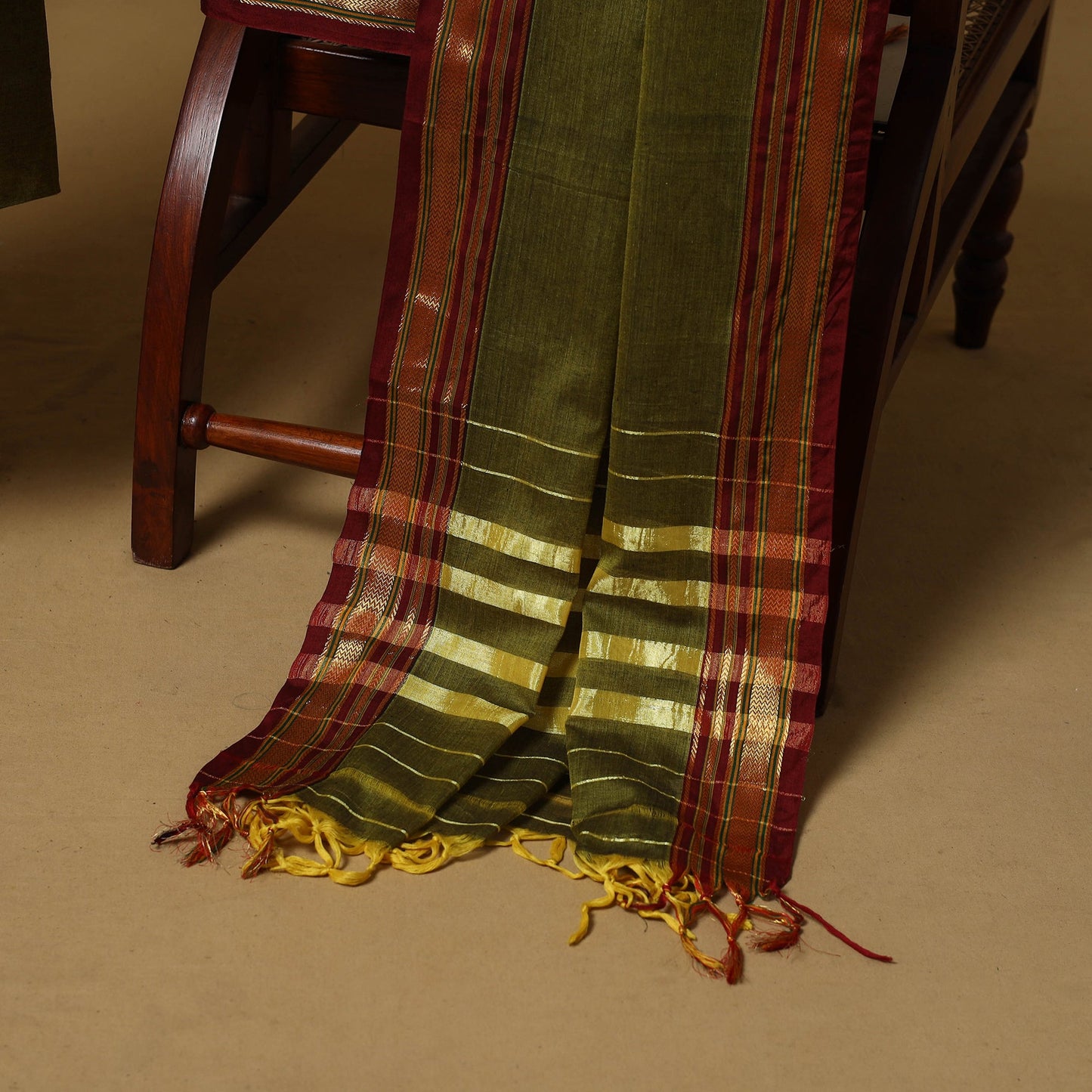 Ilkal kasuti embroidery cotton 3pc unstitched dress