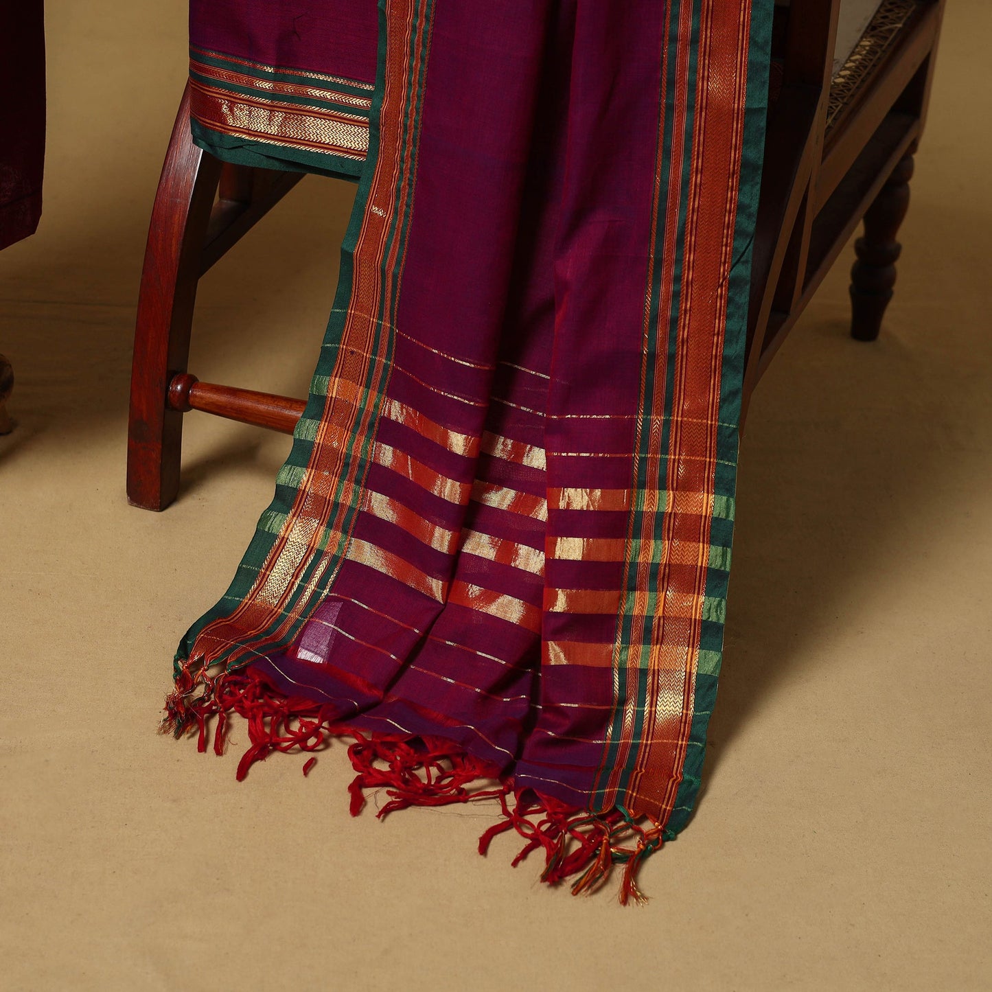 Ilkal kasuti embroidery cotton 3pc unstitched dress