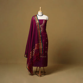 Ilkal kasuti embroidery cotton 3pc unstitched dress