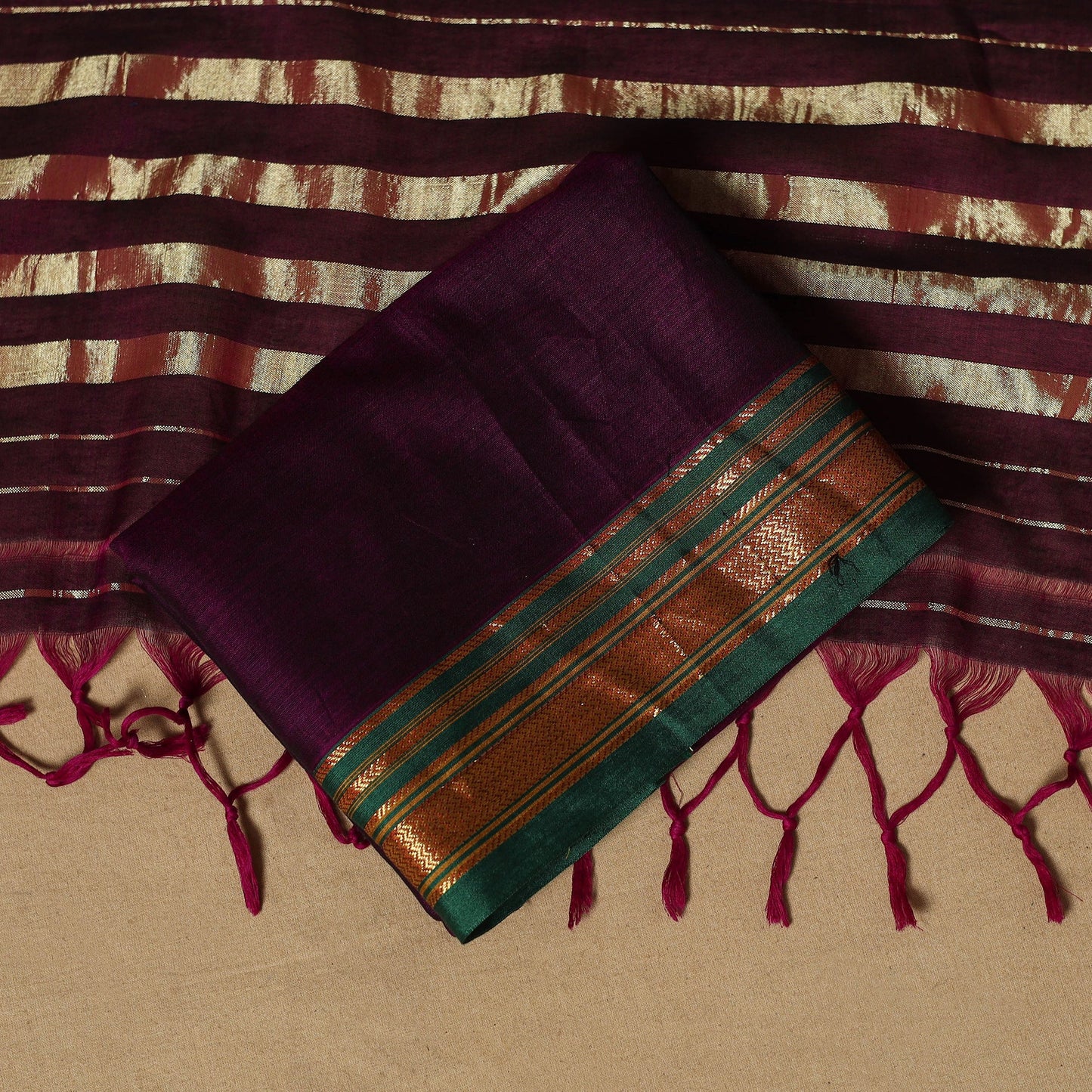 Ilkal kasuti embroidery cotton 3pc unstitched dress