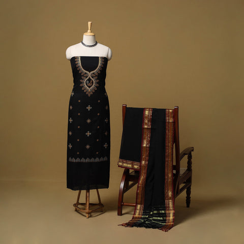 Ilkal kasuti embroidery cotton 3pc unstitched dress