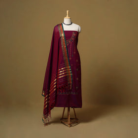 Ilkal kasuti embroidery cotton 3pc unstitched dress