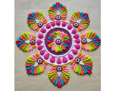 Colourful Rainbow Pongal Kolam