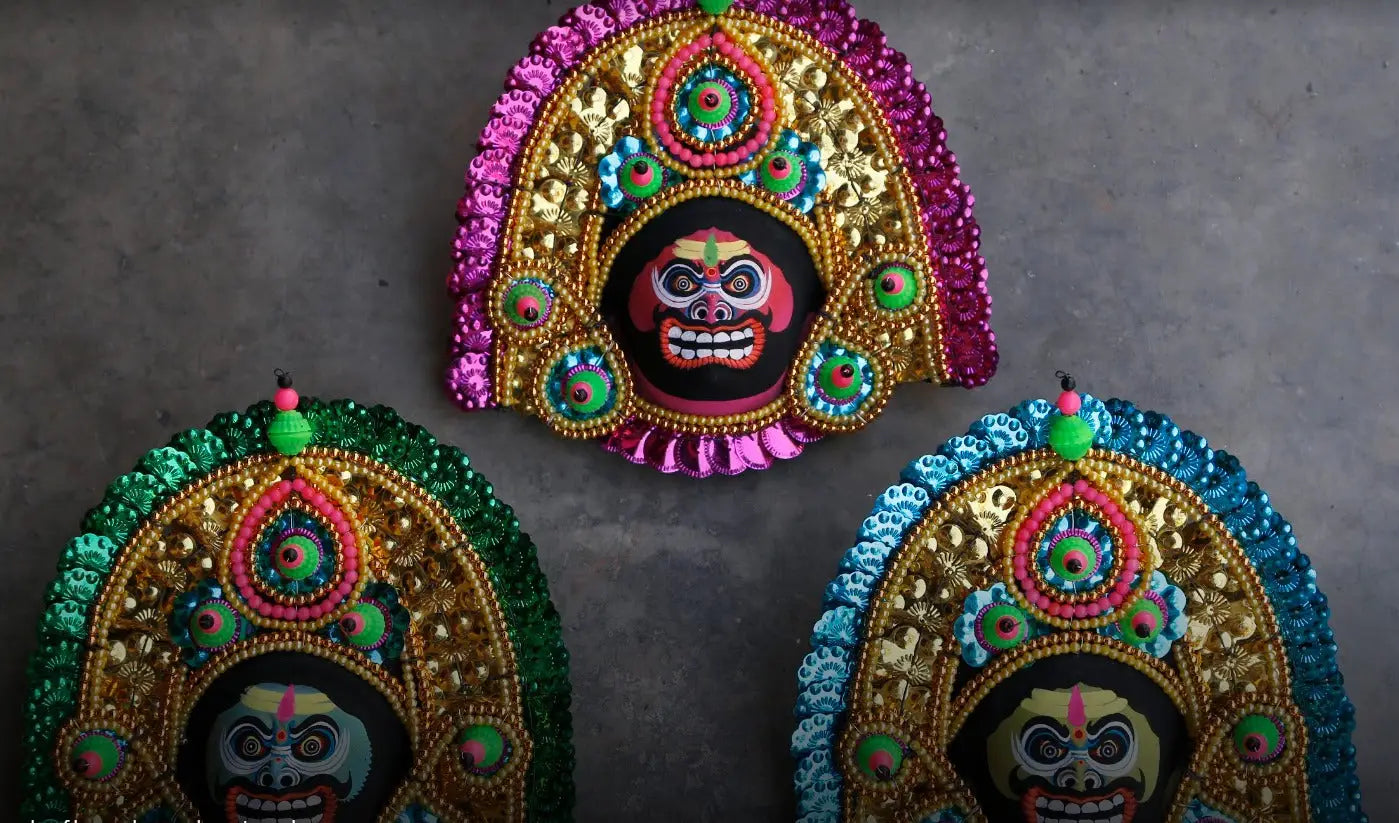 The many faces of purulia masks