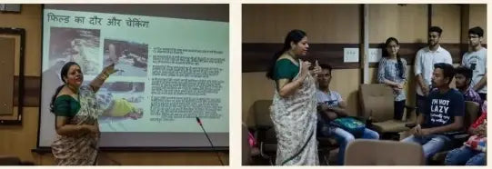 seema singh interacting with students