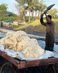 Washing of ajrakh fabric