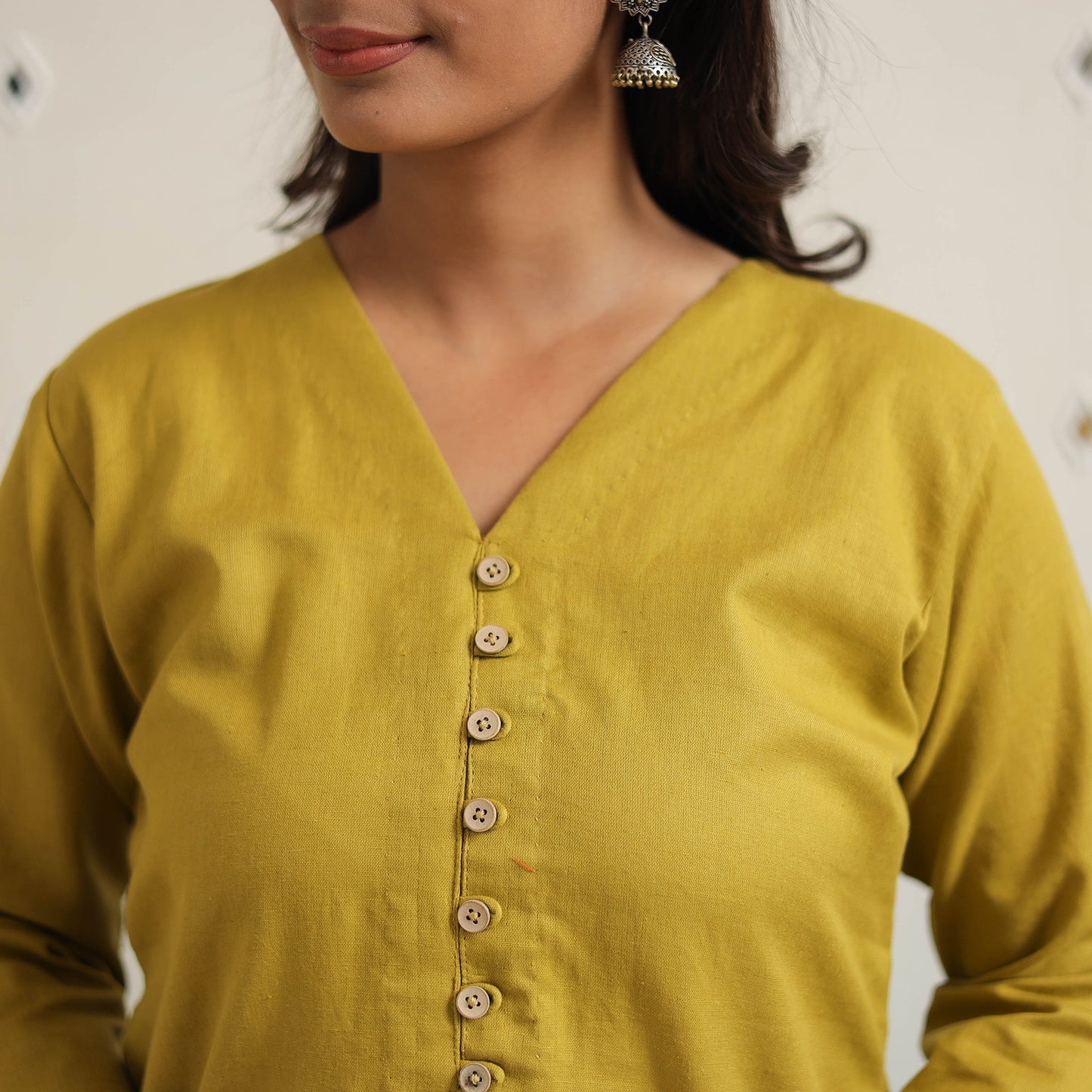 Inaya mustard yellow flex cotton straight plain kurta
