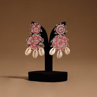 Inayat shell & ghungroo work fabart handmade earrings