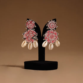 Inayat shell & ghungroo work fabart handmade earrings