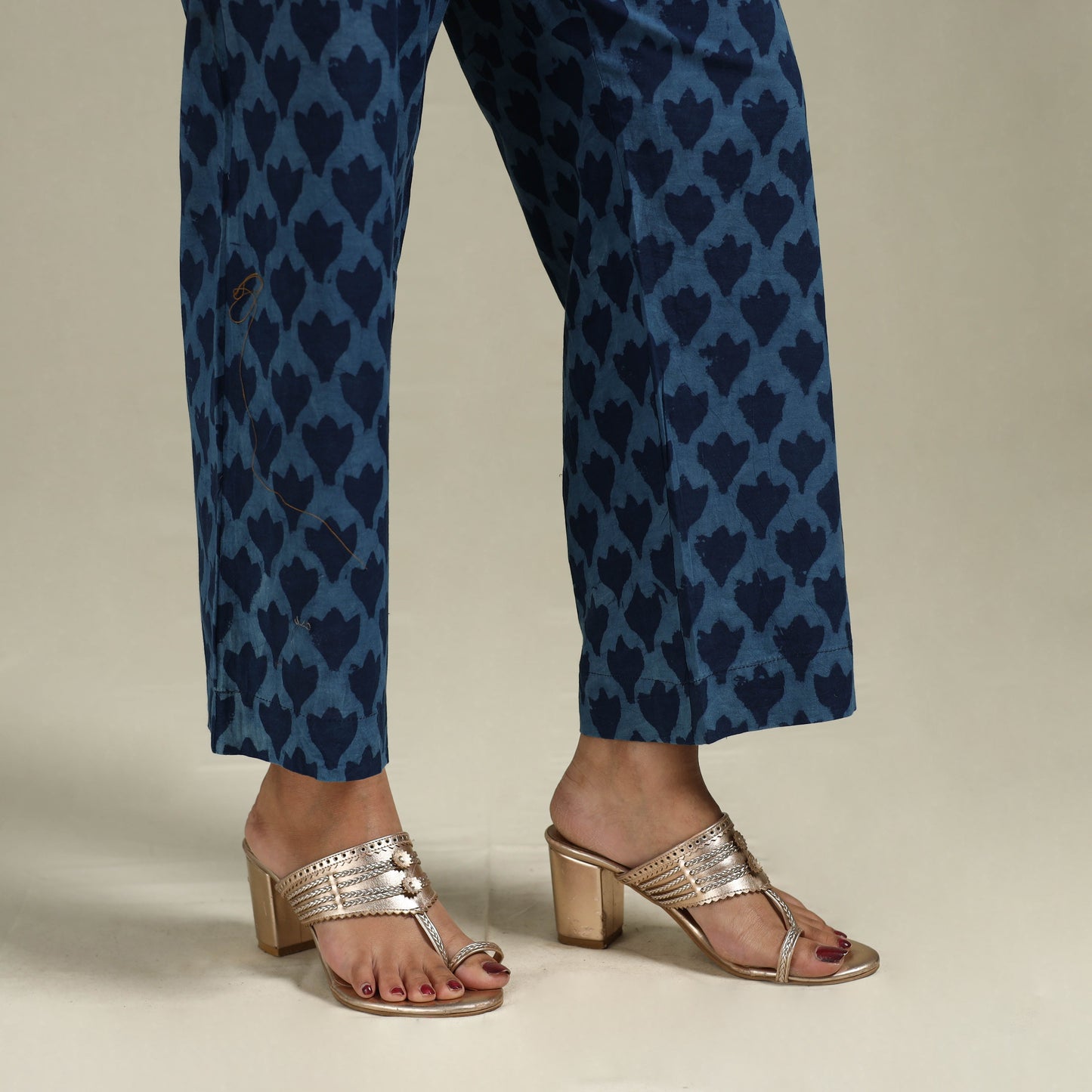 Indigo bagru block print cotton elasticated palazzo 44 - s