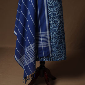 Indigo bagru hand block print cotton 2pc unstitched dress