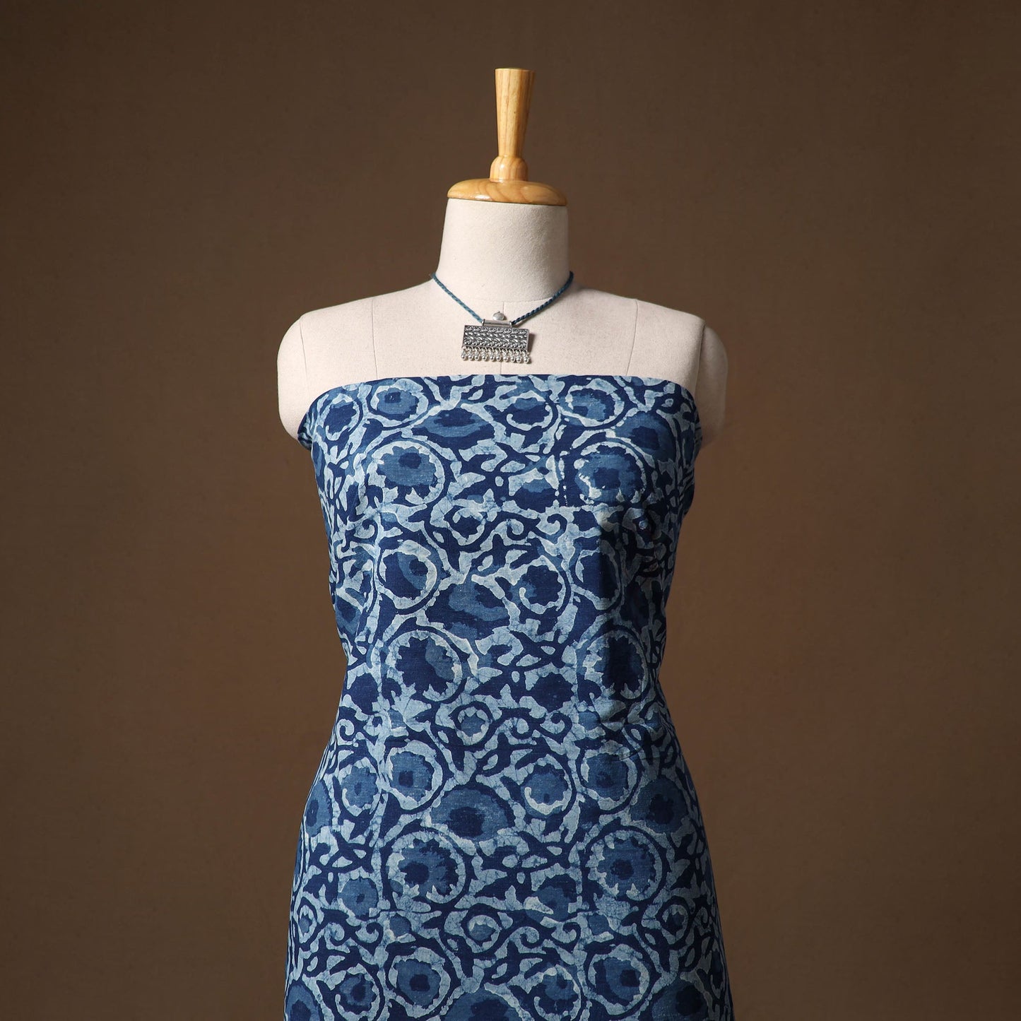 Indigo bagru hand block print cotton 2pc unstitched dress