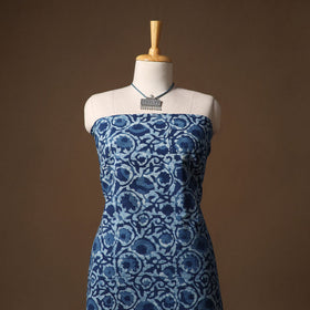 Indigo bagru hand block print cotton 2pc unstitched dress