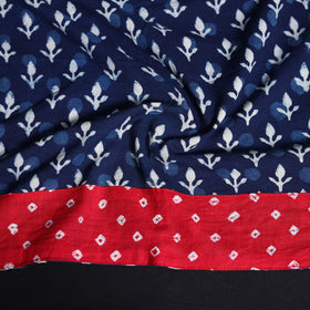 Indigo block print cotton bagru blouse piece 73