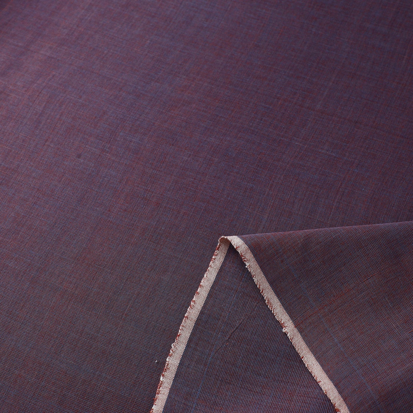 Indigo Brown Organic Cotton Madder Plain Handloom Fabric