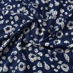 Indigo hand printed cotton fabric - handcrafted
