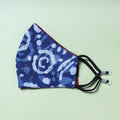  Indigo Block Printed Cotton 3 Layer Snug Fit Face Cover 