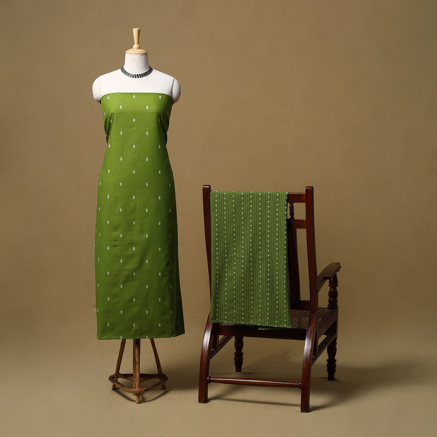 Jacquard cotton 2pc unstitched dress material 02