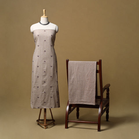 Jacquard cotton 2pc unstitched dress material 09