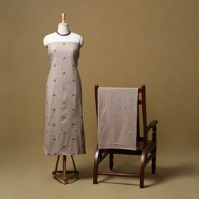 Jacquard cotton 2pc unstitched dress material 09