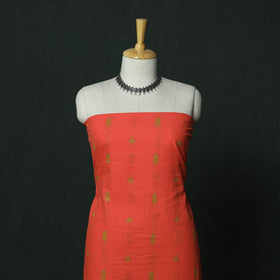 Jacquard cotton 2pc unstitched dress material with earrings