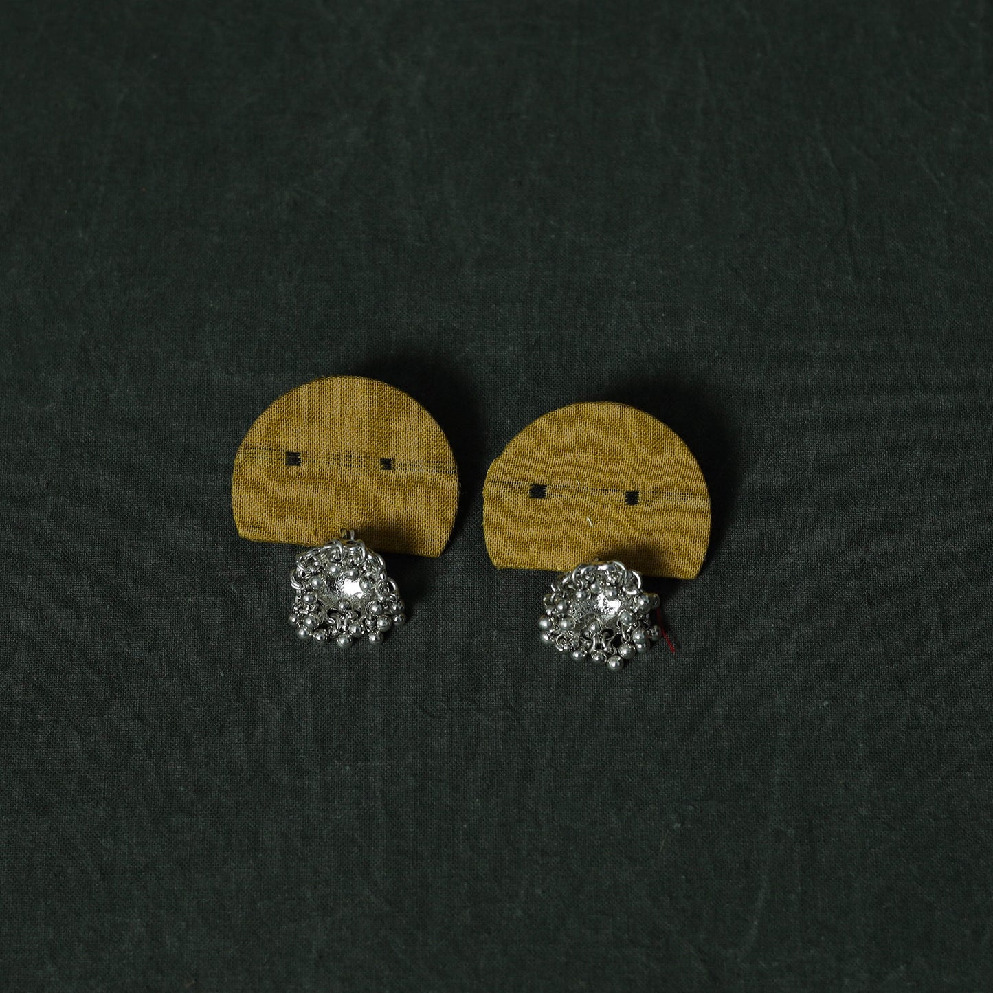 Jacquard cotton 2pc unstitched dress material with earrings