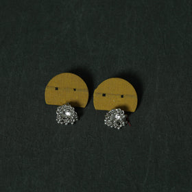 Jacquard cotton 2pc unstitched dress material with earrings