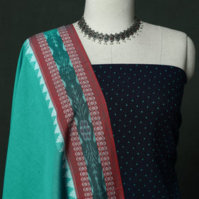 Jacquard cotton 2pc unstitched dress material with earrings
