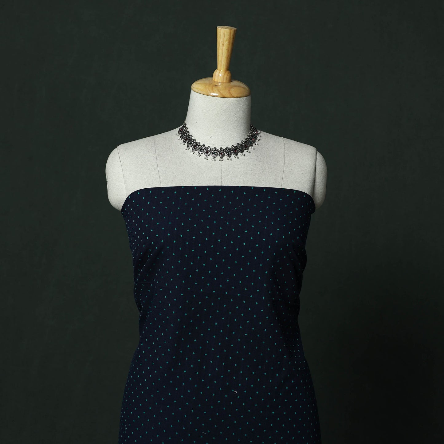 Jacquard cotton 2pc unstitched dress material with earrings