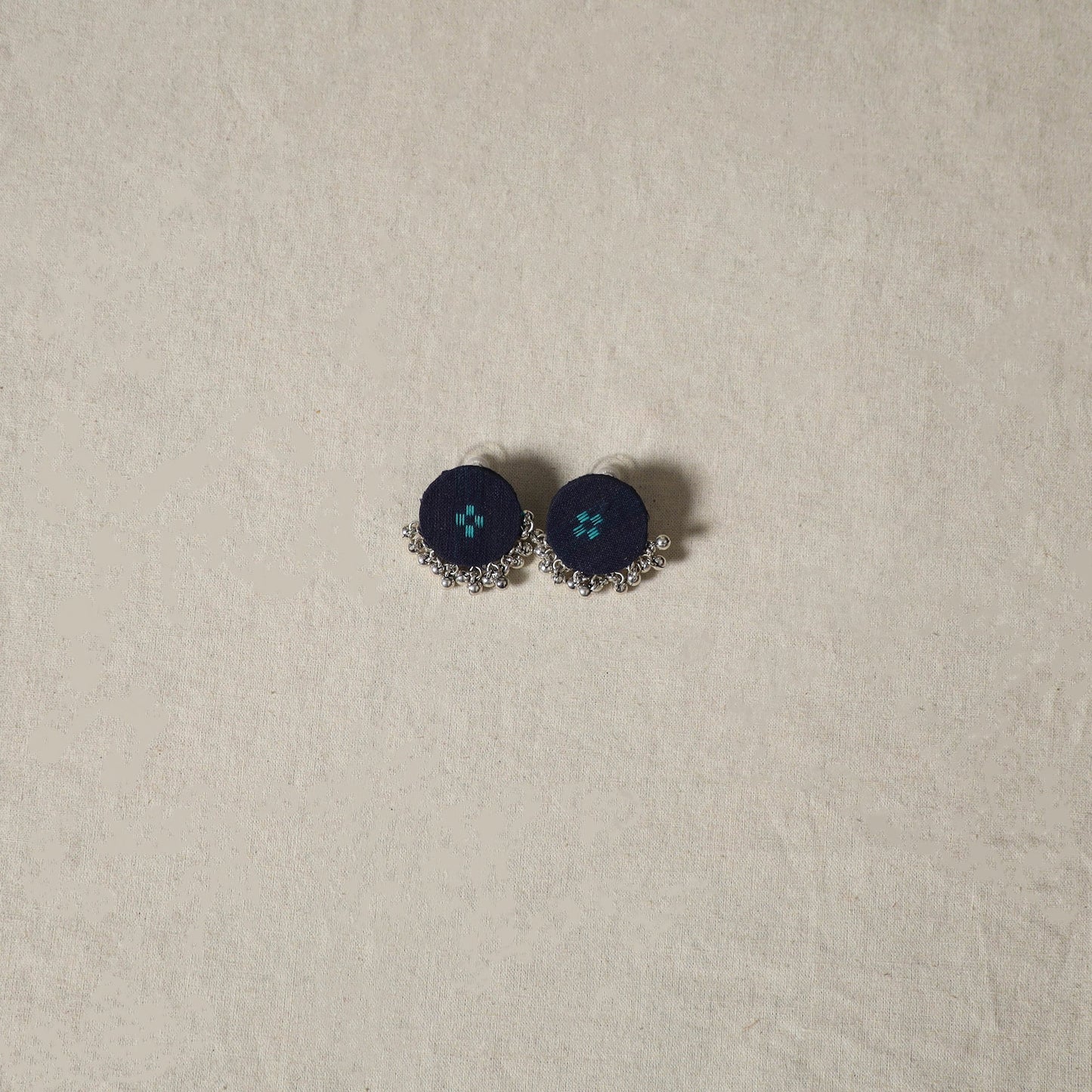 Jacquard cotton 2pc unstitched dress material with earrings