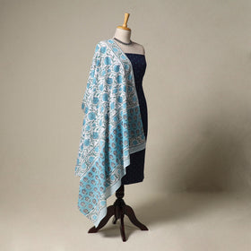 Jacquard cotton 2pc unstitched dress material with earrings