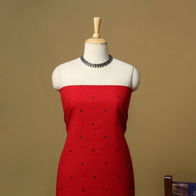 Jacquard cotton 2pc unstitched dress material with earrings
