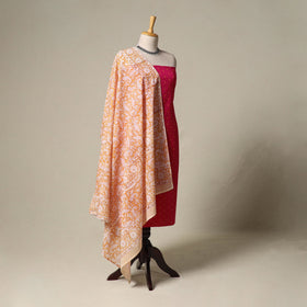 Jacquard cotton 2pc unstitched dress material with earrings