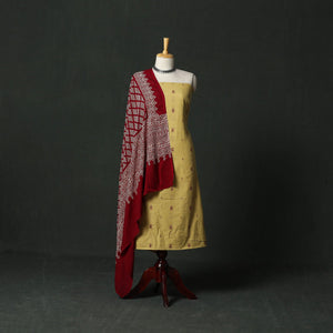 Jacquard cotton 2pc unstitched dress material with earrings