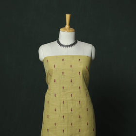 Jacquard cotton 2pc unstitched dress material with earrings