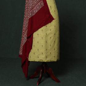 Jacquard cotton 2pc unstitched dress material with earrings