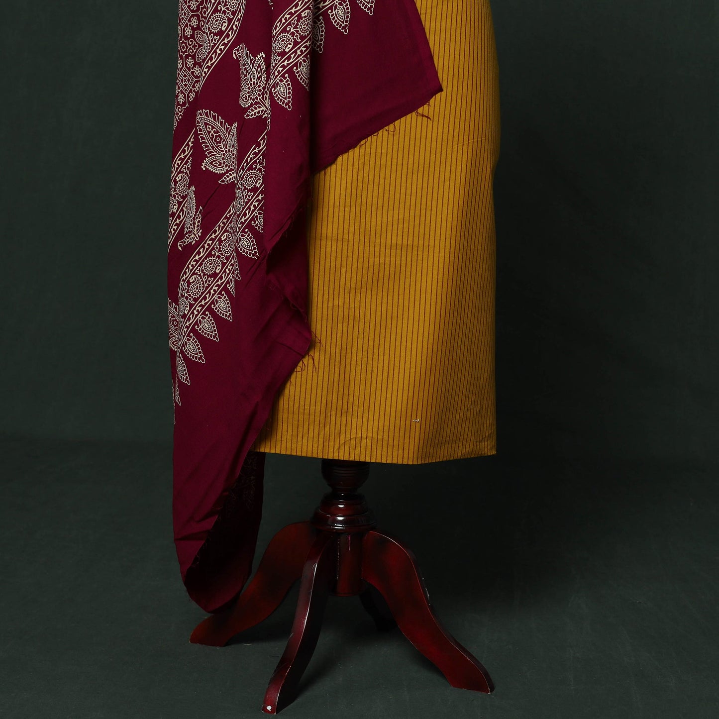 Jacquard cotton 2pc unstitched dress material with earrings