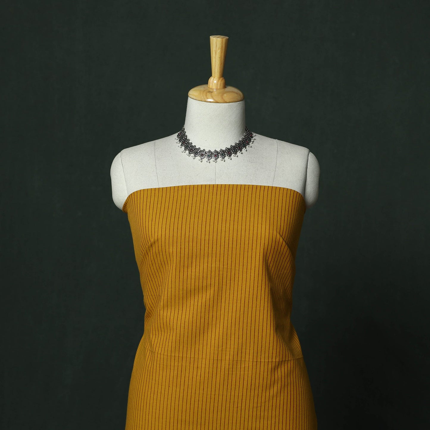 Jacquard cotton 2pc unstitched dress material with earrings