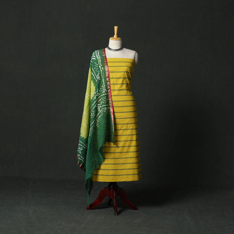 Jacquard cotton 2pc unstitched dress material with earrings