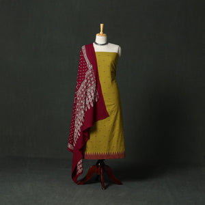 Jacquard cotton 2pc unstitched dress material with earrings