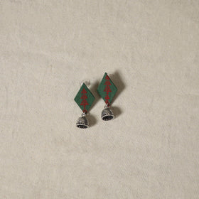 Jacquard cotton 2pc unstitched dress material with earrings