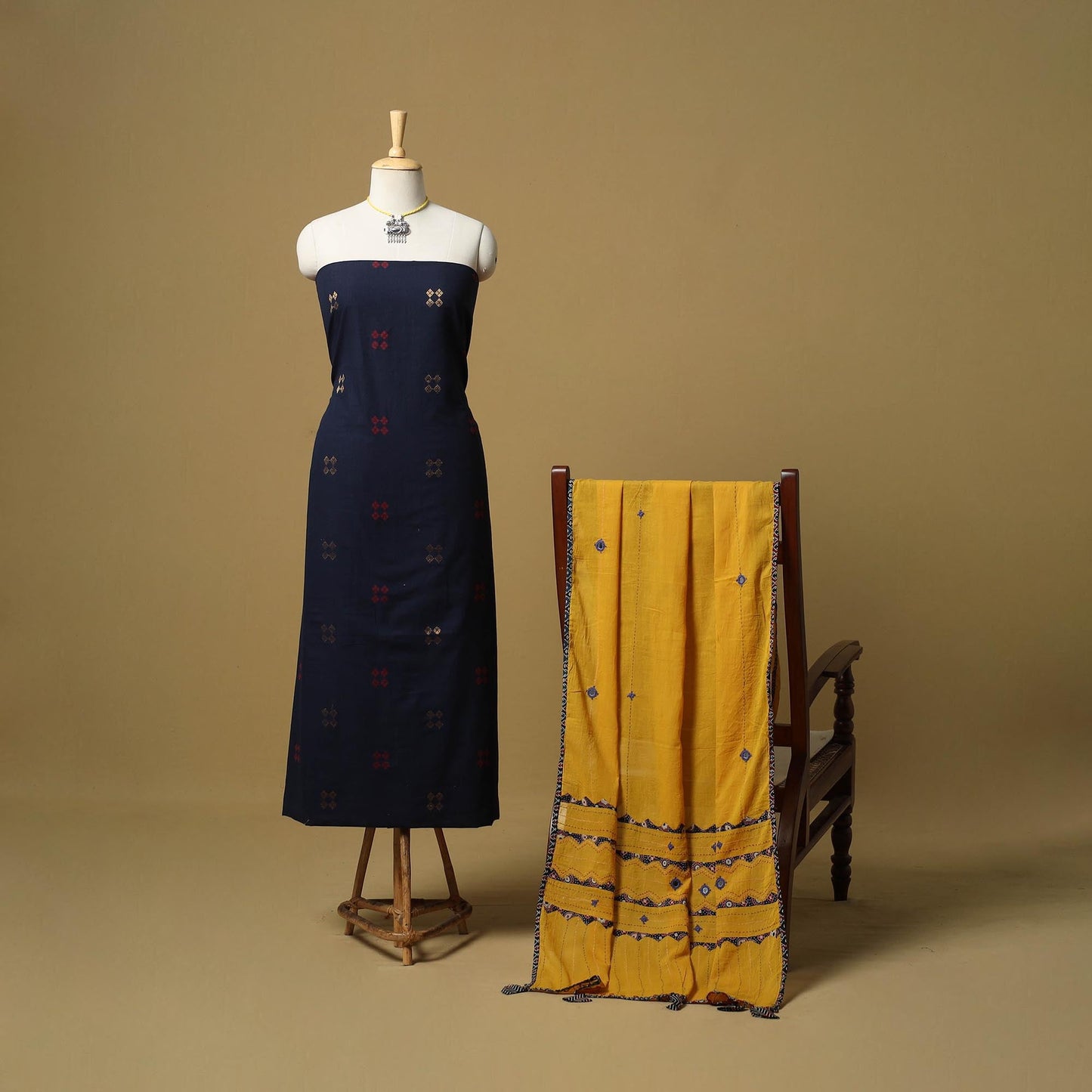 Jacquard cotton 2pc unstitched dress material