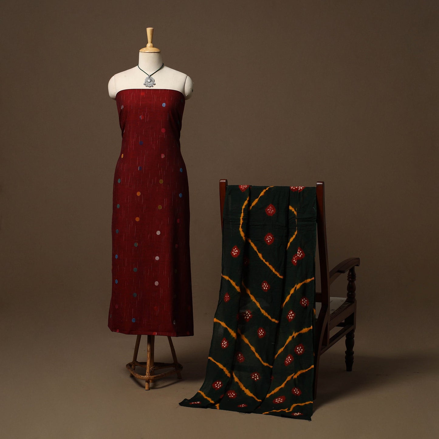 Jacquard cotton 2pc unstitched dress material